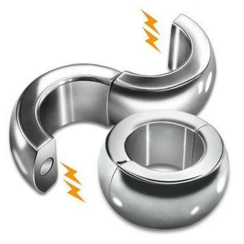 Фиксатор для члена металлический серебристого цвета Bdsm4u Arc размер L, Серебристый - 1