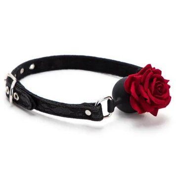 Кляп силиконовый Roses Silicone Ball Mouth Gag Black, Черный - 1