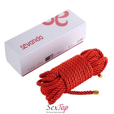 Мотузка для шибарі LOCKINK SEVANDA Shibari Pratice Rope Red, 8 метрів - SX0879