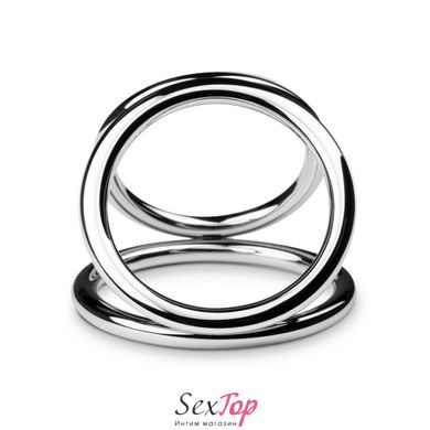 Тройное эрекционное кольцо Sinner Gear Unbendable - Triad Chamber Metal Cock and Ball Ring - Medium SO4618 фото
