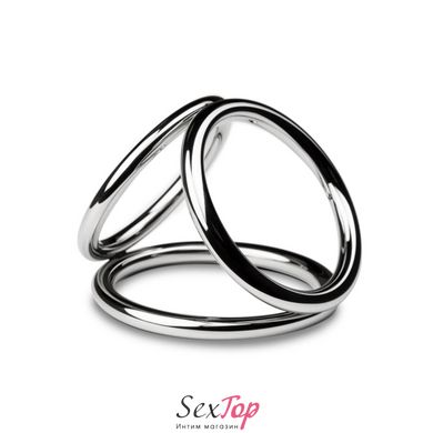 Тройное эрекционное кольцо Sinner Gear Unbendable - Triad Chamber Metal Cock and Ball Ring - Medium SO4618 фото