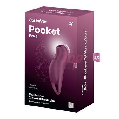 Вакуумний кліторальний стимулятор з вібрацією Satisfyer Pocket Pro 1 Purple - фото товару 5