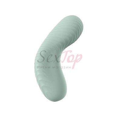 Накладний вібратор Fun Factory LAYA III sage green, ефект постукування пальцем - фото товару 4