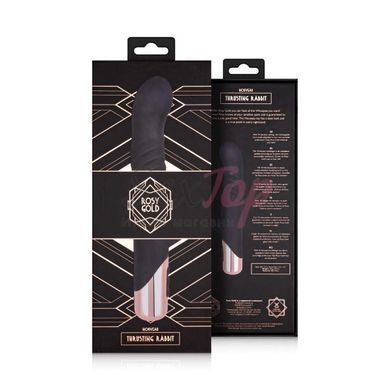 Вібратор-кролик Rosy Gold - Rabbit Vibrator with thrusting function - Black - фото товару 9