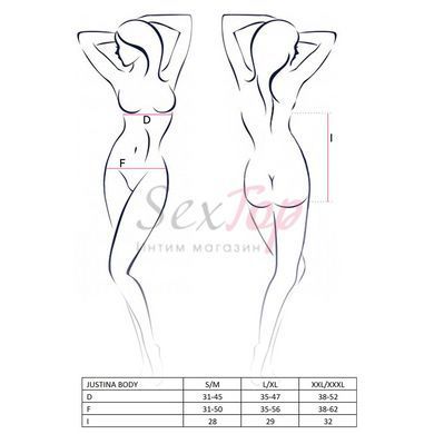 Боді монокіні з відкритими грудьми Passion JUSTINA BODY XXL/XXXL, black - фото товару 5