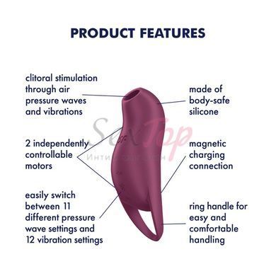 Вакуумний кліторальний стимулятор з вібрацією Satisfyer Pocket Pro 1 Purple - фото товару 3