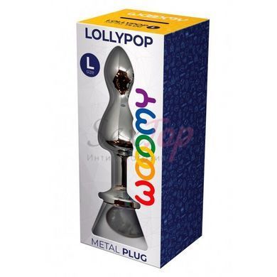 Металлическая анальная пробка Wooomy Lollypop Double Ball Metal Plug L диаметр 3,5 см, длина 10,5 см &mdash;  фото товара 3