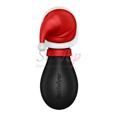 Вакуумный вибратор пингвин Satisfyer Penguin Holiday Edition, в шапочке и шарфе,  - 4