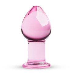 Рожева анальна пробка зі скла Gildo Pink Glass Buttplug No. 27 Рожевий 1