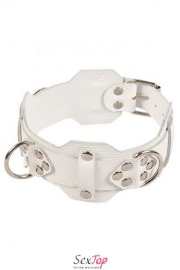 Нашийник VIP Leather Collar, white 280171 фото