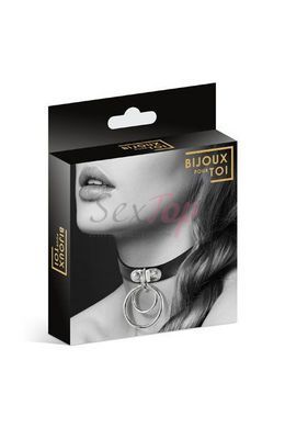 Чокер з двома кільцями Bijoux Pour Toi - TWO RINGS, екошкіра - фото товару 3