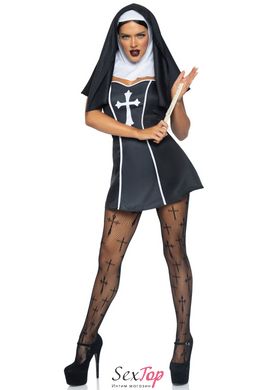 Костюм монашки Leg Avenue Naughty Nun S, платье, головной убор - SO8550