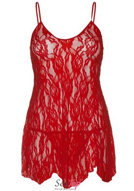 Пеньюар Leg Avenue Rose Lace Flair Chemise Red Plus Size SO9103 фото