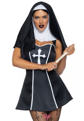 Костюм монашки Leg Avenue Naughty Nun S, платье, головной убор - SO8550