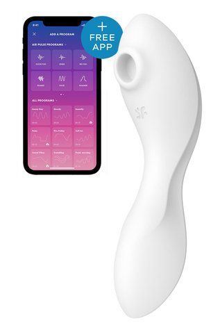Вакуумный смарт-стимулятор с вибрацией Satisfyer Curvy Trinity 5 (White), управление со смартфона &mdash;  фото товара 1