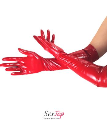 Глянсові вінілові рукавички Art of Sex - Lora, розмір S, колір Червоний SO6602 фото