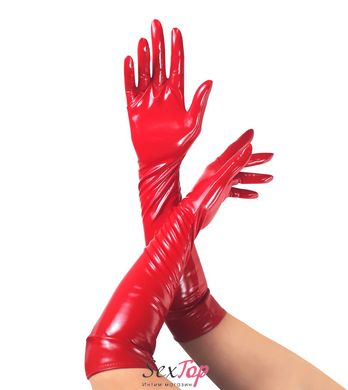Глянцевые виниловые перчатки Art of Sex - Lora, размер S, цвет Красный SO6602 фото