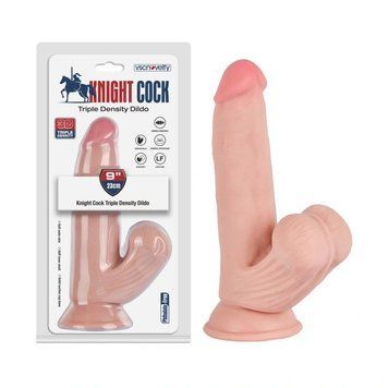Фалоімітатор реалістичний на присосці тілесного кольору Vscnovelty Knight Cock 3D - фото товару 1