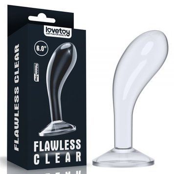 Анальний фалоімітатор масажер простати Lovetoy Flawless Clear Prostate Plug 6.0, Прозрачный - 1