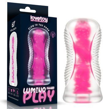 Мастурбатор для мужчин прозрачно розового цвета Lovetoy Lumino Play длина 60 мм, Прозрачный - 1