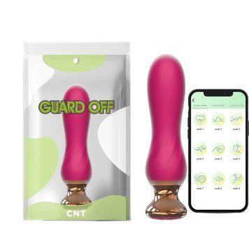 Анальна вібропробка вигнутої форми із силікону Sweet Bomb Waving Plug App Version рожевого кольору, Рожевий - 1