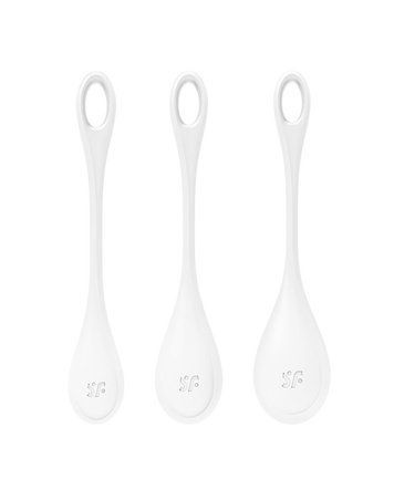 Набор йони бусин Satisfyer Yoni Power 1 White, диаметр 2-2,5-3см, вес 22-46-74гр &mdash;  фото товара 1