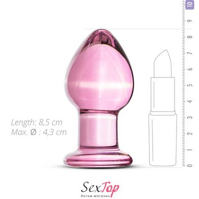 Рожева анальна пробка зі скла Gildo Pink Glass Buttplug SO4421 фото