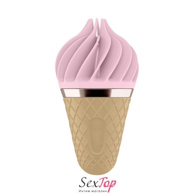 Мороженка спиннатор Satisfyer Lay-On - Sweet Treat Pink/Brown, 10 режимов работы, водонепроницаемая SO3552 фото
