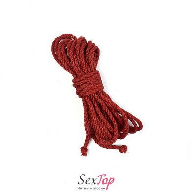 Джутовая мотузка BDSM 8 метрів, 6 мм, червоний колір SO5201 фото