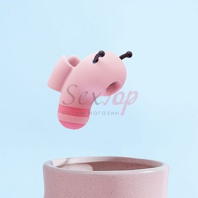Вакуумний стимулятор із мікрострумами CuteVibe Beebe Pink, на палець - фото товару 6