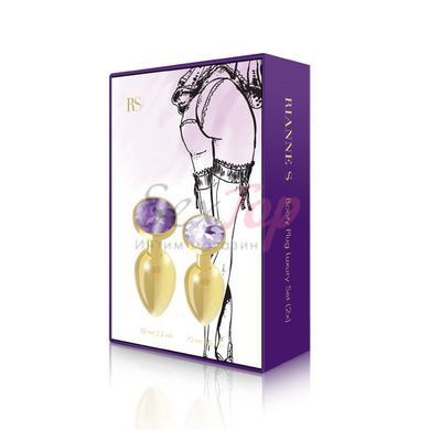 Набір металевих анальних пробок із кристалом RIANNE S &ndash; Booty Plug Luxury Set, діаметр 3 та 3,5 см - фото товару 3