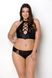 Комплект из экокожи Passion Nancy Bikini 4XL/5XL black, бра и трусики с имитацией шнуровки SO7102 фото 1