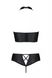 Комплект з екошкіри Passion Nancy Bikini 4XL/5XL black, бра та трусики з імітацією шнурівки SO7102 фото 4