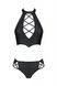 Комплект з екошкіри Passion Nancy Bikini 4XL/5XL black, бра та трусики з імітацією шнурівки SO7102 фото 3