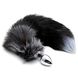 Металева анальна пробка Лисячий хвіст Alive Black And White Fox Tail M, діаметр 3,4 см SO6322 фото 1