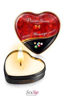 Масажна свічка-серце Plaisirs Secrets Bubble Gum (35 мл) SO1866 фото
