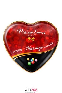 Массажная свеча-сердечко Plaisirs Secrets Bubble Gum (35 мл) SO1866 фото