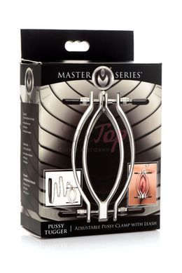 Затискач для статевих губ Master Series: Pussy Tugger Adjustable Vagina Clamp with Chain - фото товару 9