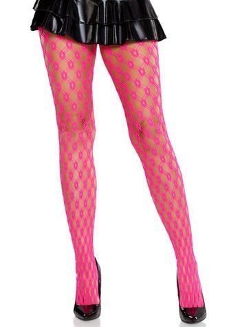 Колготки Leg Avenue Eyelet Net Tights Neon Pink One Size &mdash;  фото товара 1