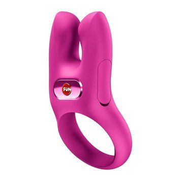 Эрекционное виброкольцо с двойной стимуляцией клитора Fun Factory NŌS CLASSIC Magenta, 2 мотора,  - 1