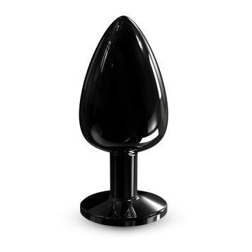 Металева анальна пробка з кристалом Dorcel Diamond Plug Black L,  - 1