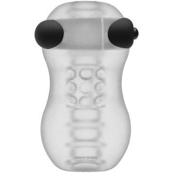 Мастурбатор с вибропулей Doc Johnson GoodHead &ndash; Vibrating Helping Head Pro &ndash; Frost, Прозрачный - 1