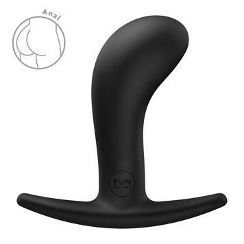 Анальная пробка Fun Factory BOOTIE M Black, диаметр 3,3 см, тонкий ограничитель,  - 1