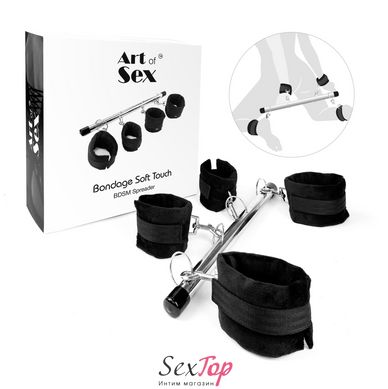 Колодка-розпірка для рук та ніг Art of Sex -Bondage Soft Touch BDSM Spreader, колір чорний SO7523 фото