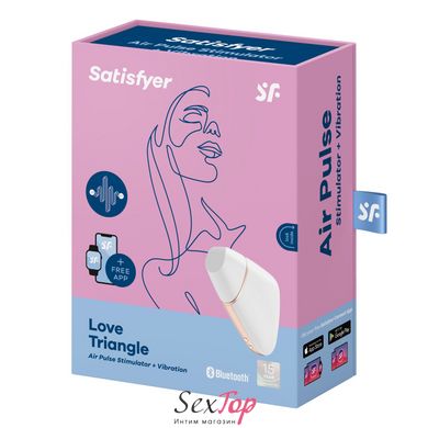 Вакуумный клиторальный стимулятор Satisfyer Love Triangle White с управлением через интернет SO3896 фото