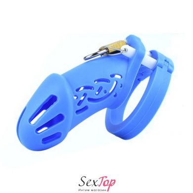 Пояс верности для мужчин Silicone Chastity Cage Blue Standart - IXI62509