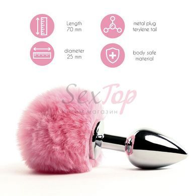 Анальная пробка FeelzToys - Bunny Tails Butt Plug Pink &mdash;  фото товара 2
