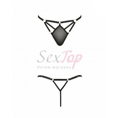 Стринги из стреп MEGGY THONG black S/M - Passion Exclusive &mdash;  фото товара 5