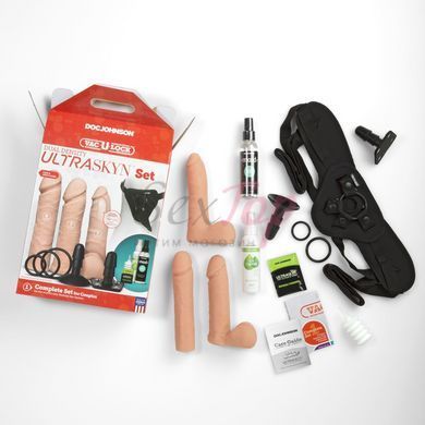 Набор для страпона Doc Johnson Vac-U-Lock Dual Density UltraSKYN Set, диаметр 3&times;4,5см &mdash;  фото товара 6
