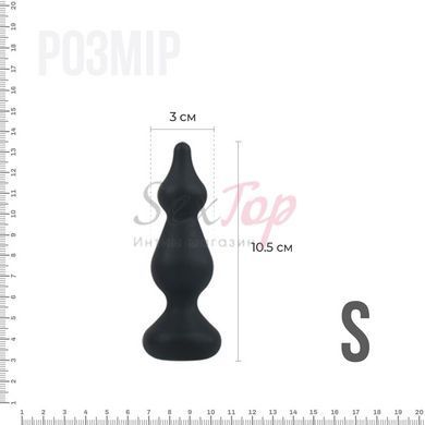 Анальная пробка Adrien Lastic Amuse Mini Black (S) с двумя переходами, макс. диаметр 3см &mdash;  фото товара 2